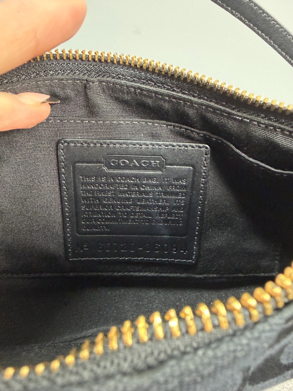 Coach Demi Signature Jacquard Mini Shoulder Black Bag Leather Trim Y2k Purse EUC - Picture 6 of 12